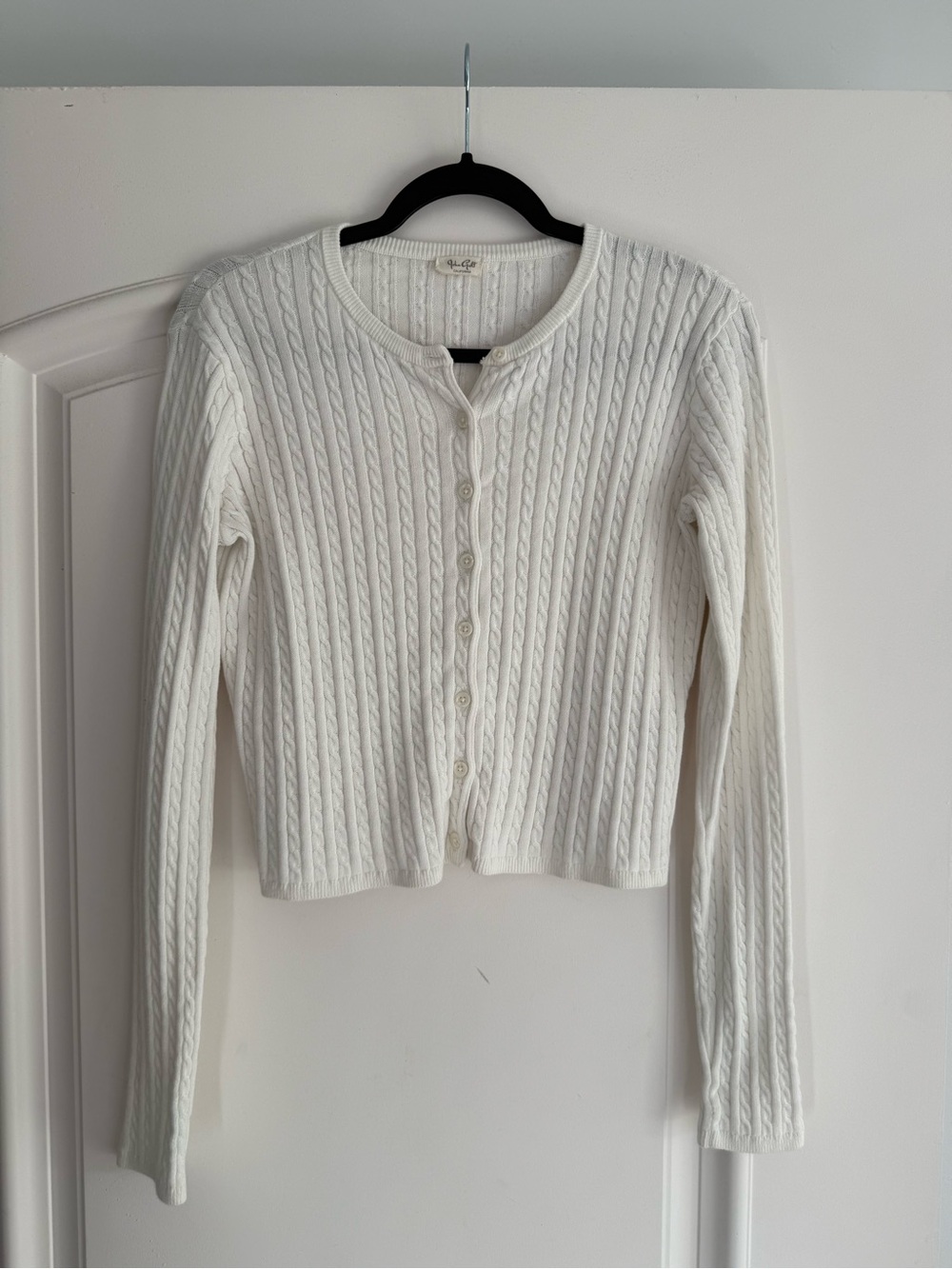 PacSun Cable Knit Button-Front Women’s Sweater Cardigan - White